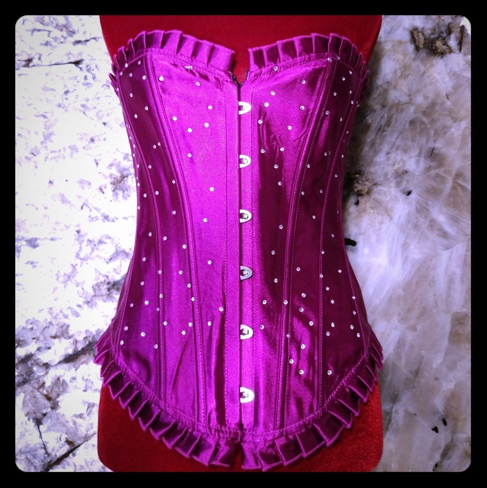 Purple Rhinestone Corset
